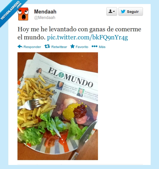 ganas,comer,mundo,periódicos,chiste,chorrada