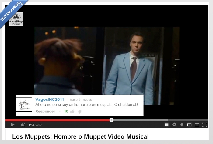 video,Sheldon Cooper,Los Muppets,real,hombre,jim parsons