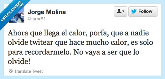 tuitear,olvidar,verano,calor