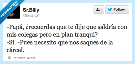 fiesta,tranqui,se le fue de las manos,padres,hijos,cárcel