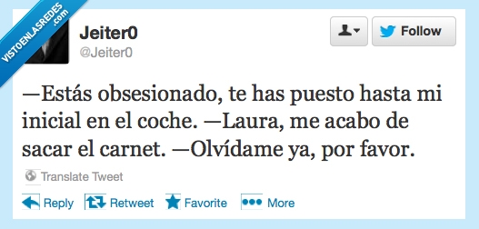 novato,coche,Laura,L,carné,obsesión