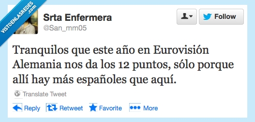 puntos,Alemania,Eurovison,españoles,enfermera