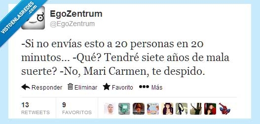 envía,envío,cadena,mail,20,egozentrum,personas,Mari Carmen,despido,despedida