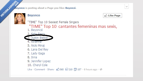 facebook,beyonce,cantante,mujer,Justin Bieber