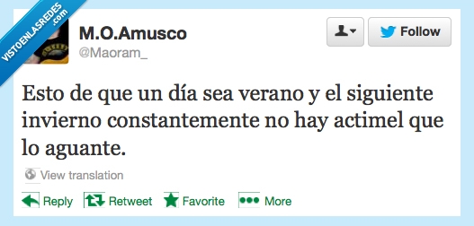 defensas,actimel,invierno,frío,calor,verano