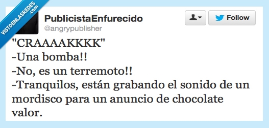 falso,ruido,fuerte,mordisco,sonido,chocolate,anuncio