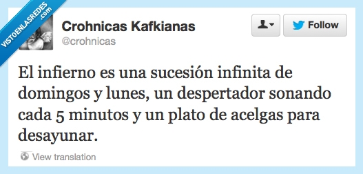 despertador,acelgas,lunes,infierno