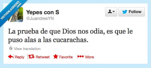 asco,alas,odiar,dios,cucarachas