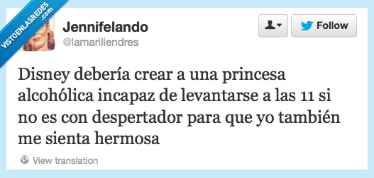 princesa,disney,alcoholica,despertador