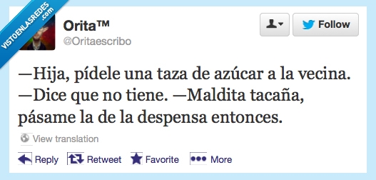 rata,tacaña,azúcar,despensa,vecina,hija,madre