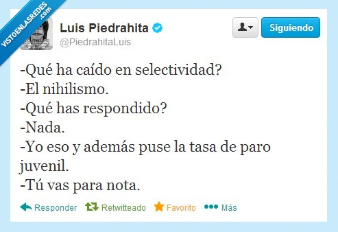 selectividad,nihilismo,nota,tasa de paro