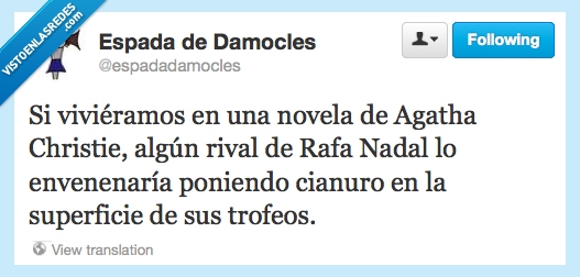novela,Agatha Christie,cianuro,trofeos,tenis,rafa nadal,intriga,asesinatos,misterio,cluedo
