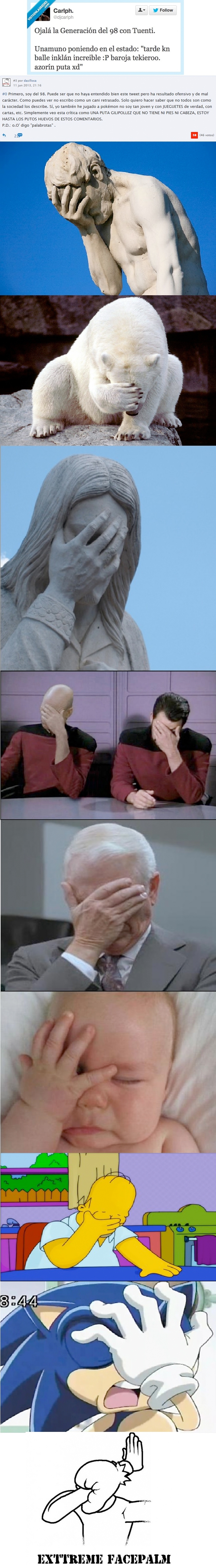 idea de comentario,tonto,inculto,metedura de pata,generación del 98