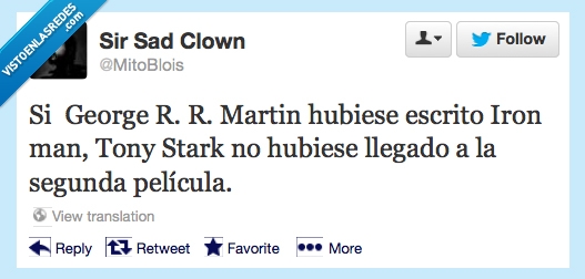 George R. R. Martin,Iron man,Tony Stark,muerte,película,juego de tronos