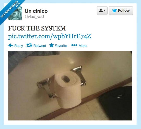 system,rebeldía,rollo,papel,higienico,lavabo