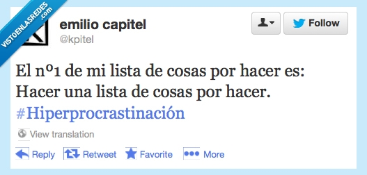 twitter,vagancia,procrastinación,Vago,lista,cosa,hacer