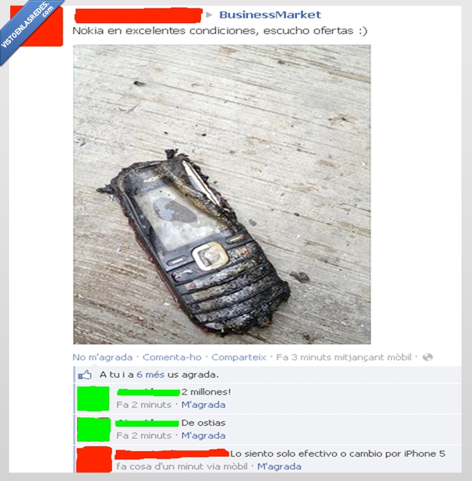 roto,quemado,nokia,movil,iphone 5,efectivo,destruido,cambiar