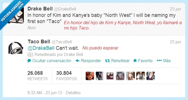 chorrada,honor,no puedo esperar,Kanye,Kim,Noth West,Taco,Drake Bell,noroeste