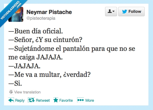 policía,broma,cinturón,lo van a clavar igual por listo,multa,aguantar,pantalon