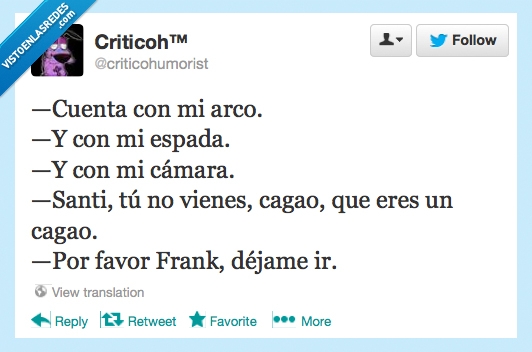 cuenta,espada,arco,camara,frank,santi,cagao