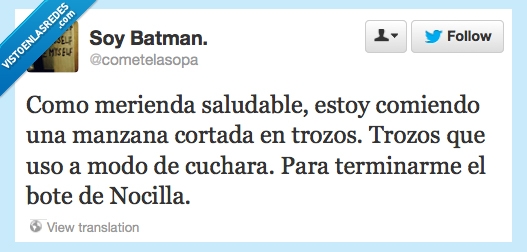 nocilla,manzana,saludable,merienda