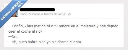 cariño,metido,madre,maletero,coche,caer,matar,suegra,cuenta