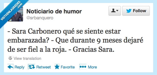 carbonero,sara,embarazada,fiel,roja,regla