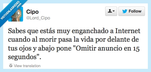 enganchado,internet,muerte,anuncio,omitir,morir,youtube