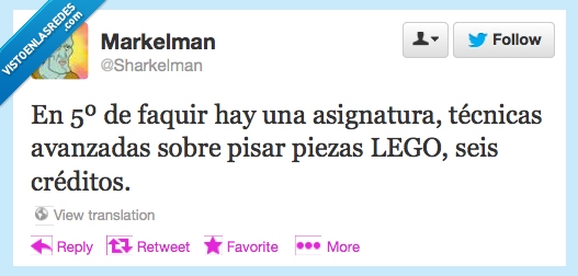 faquir,LEGO,carrera,créditos,dolor