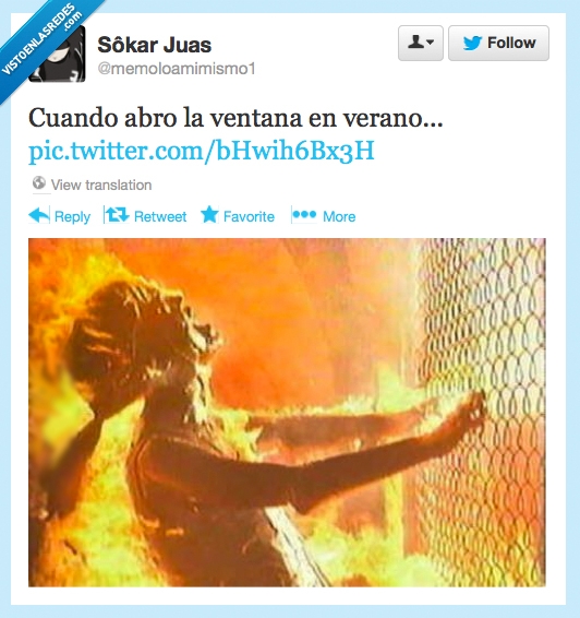 fuego,abrir,ventana,verano,calor