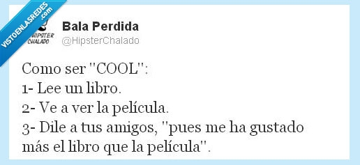 como ser cool,cool,clases,libro,pelicula,twitter
