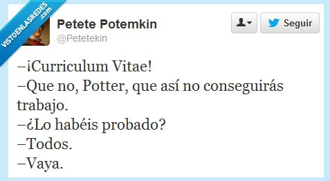 paro,harry potter,curriculum,trabajo,twitter,rajoy dimisión