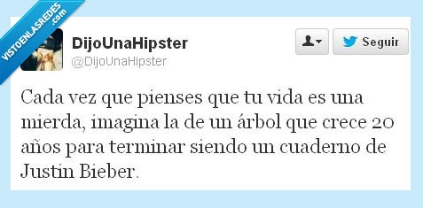 S18,vida miserable,justin bieber,cuaderno,crecer,árbol