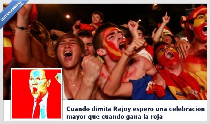 celebración,roja,grupo,españa,rajoy,dimisión