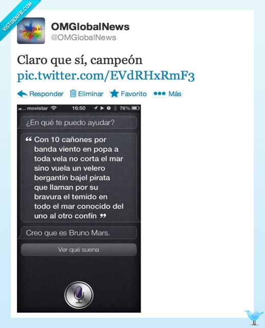 incultura,borracha,iPhone,Canción del Pirata,Bruno Mars,Siri
