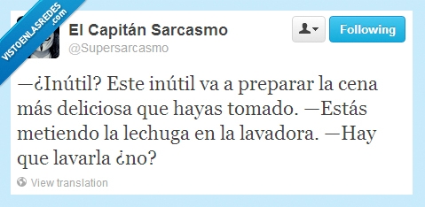 lavadora,esposa,inútil,comer,cena,lechuga