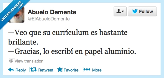 currículum,abuelo,impresionar,papel,aluminio,plata,brillante,gracias