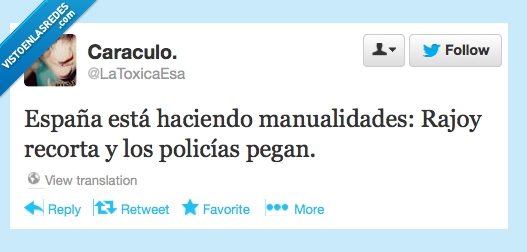 España,Rajoy,recortes,policía,cortar,recortar,pegar