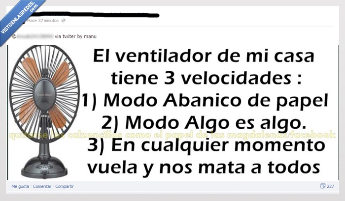 Ventilador,asesino,abanico,velocidades,verano,matar,vuela