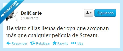 silla,ropa,susto,película,peli,terror,scream,dalirante