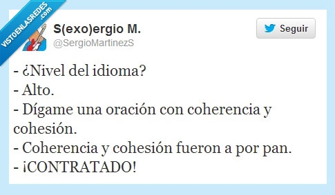 nivel,idioma,frase,coherencia,cohesión,contratado