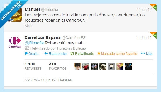 Carrefour,Twitter,Cosas de la vida,amar,robar