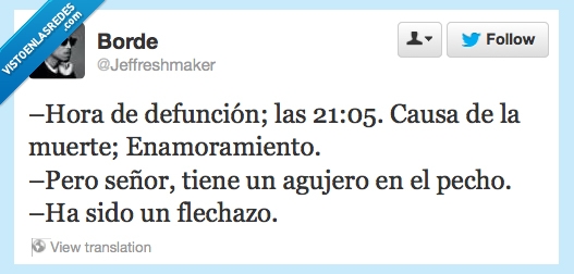 Flechazo,Enamoramiento,Defunción,pecho,agujero