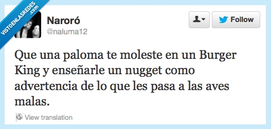 advertencia,nugget,paloma,Twitter,amenaza