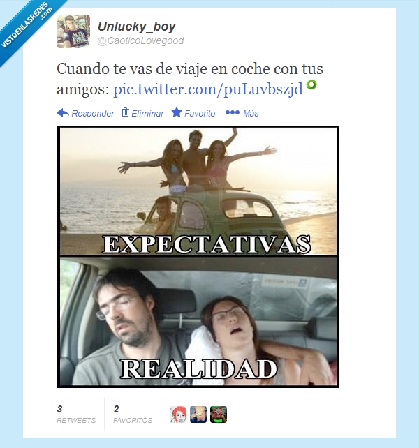 coche,dormido,viaje,expectativas,realidad,sobaos