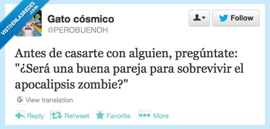twitter,apocalipsis,zombie,supervivencia,sobrevivir,matrimonio,casar,pareja