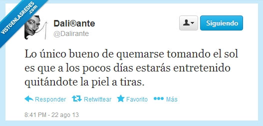 tomar el sol,quemarse,piel,pellejos,tiras,dalirante