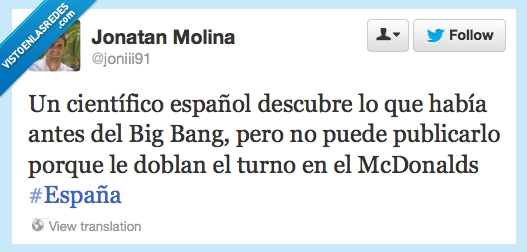 antes,big bang,mcdonalds,españa,cientificos