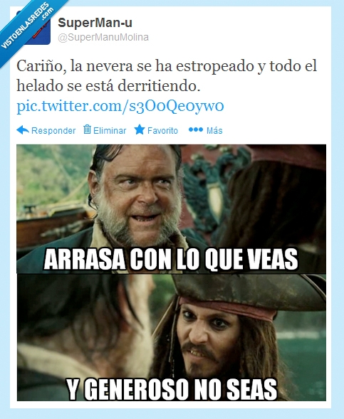 derretir,helado,nevera,piratas del caribe,verano