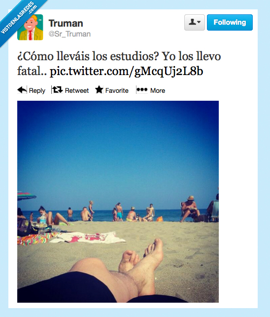 septiembre,estudiar,examen,playa,pies,piernas,burla